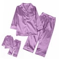 thumbnail image 3 of Silk Pajamas Set, Long Sleeve Sleepwear, Satin PJ Sets Button-Down Pajama Loungewear for Kids Boys Girls, 3 of 9