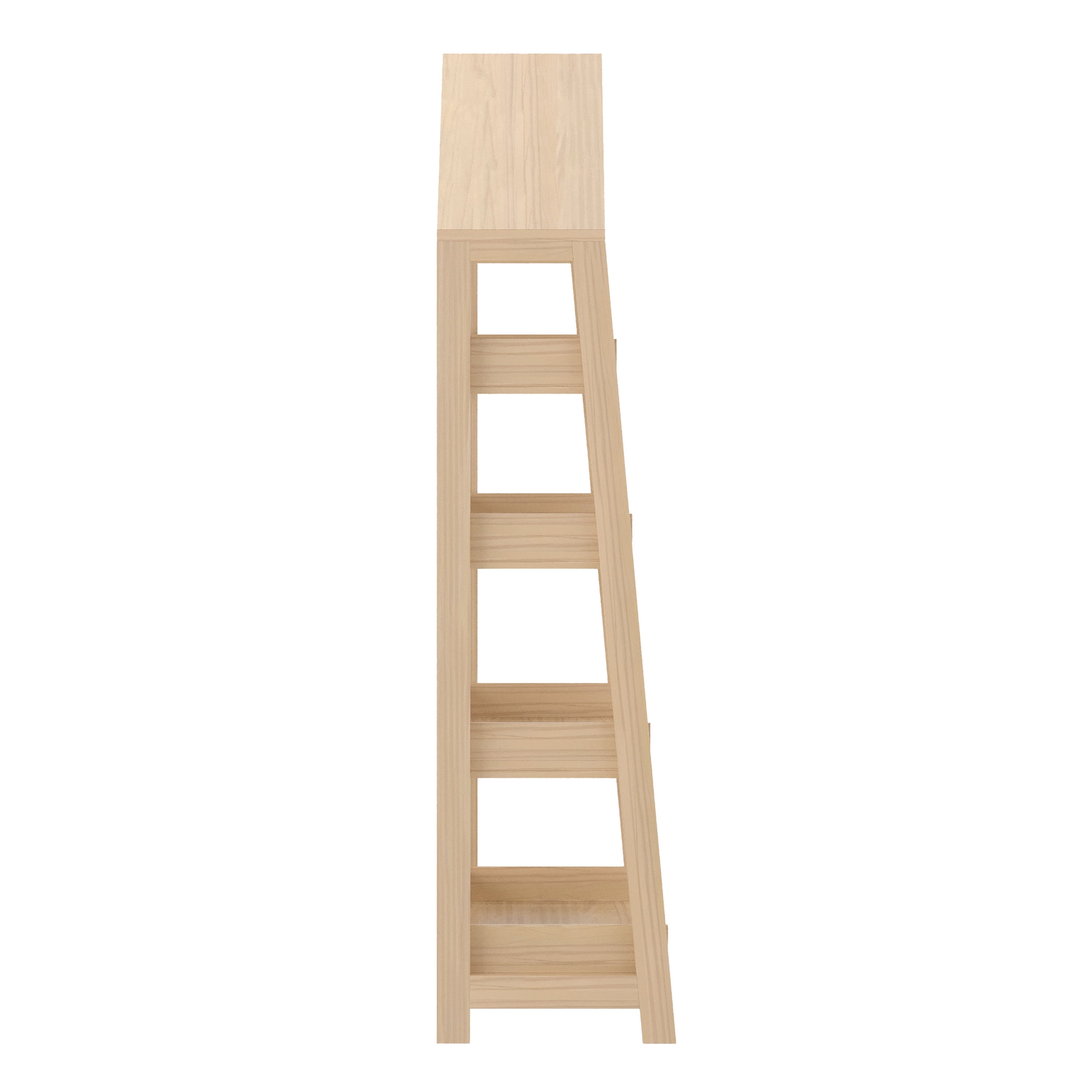 Buzz & Bloom Kids Open-Style Wooden Bookshelf with 4 Shelves and Covered Triangular Top, Natural