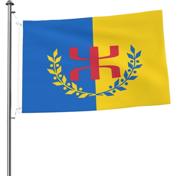 Double Sided Flag-Kabyle Flag 2x3 Ft Outdoor Flags Banners Durable Patio Indoor Decorative Flags Home Party Welcome Flag 2by3 Flag