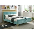 thumbnail image 3 of Omax Decor Julia Wood and Fabric Upholstered Queen Platform Bed in Turquoise, 3 of 4