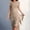 Khaki, variant on Sentmoon Sundress Regular Fit Summer 2026 Solid Color Wedding Guest Dresses for Women Short Sleeve Crew Neck Basic Patchwork Chiffon Breathable Long Flowy Dresses for Women Navy XL