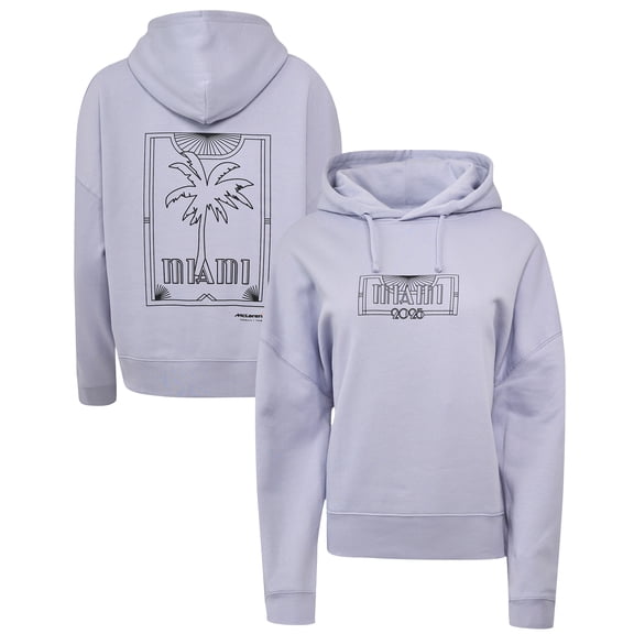 Women's Castore Lavender McLaren F1 Team 2025 Miami Grand Prix Cropped Pullover Hoodie