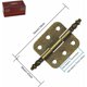 thumbnail image 2 of Acentos de muebles rústicos: bisagra a tope que no se cierra automáticamente con punta de minarete decorativa, latón antiguo para una apariencia atemporal, construcción de acero resistente que, 2 of 5