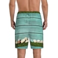 thumbnail image 3 of Bixox Men's Wood Grain printed lightweight casual shorts, soft sleep shorts with pockets., 3 of 7