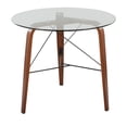 thumbnail image 4 of Lumisource Trilogy Contemporary Round Dinette Table in Walnut Wood and Clear Glass, 4 of 6