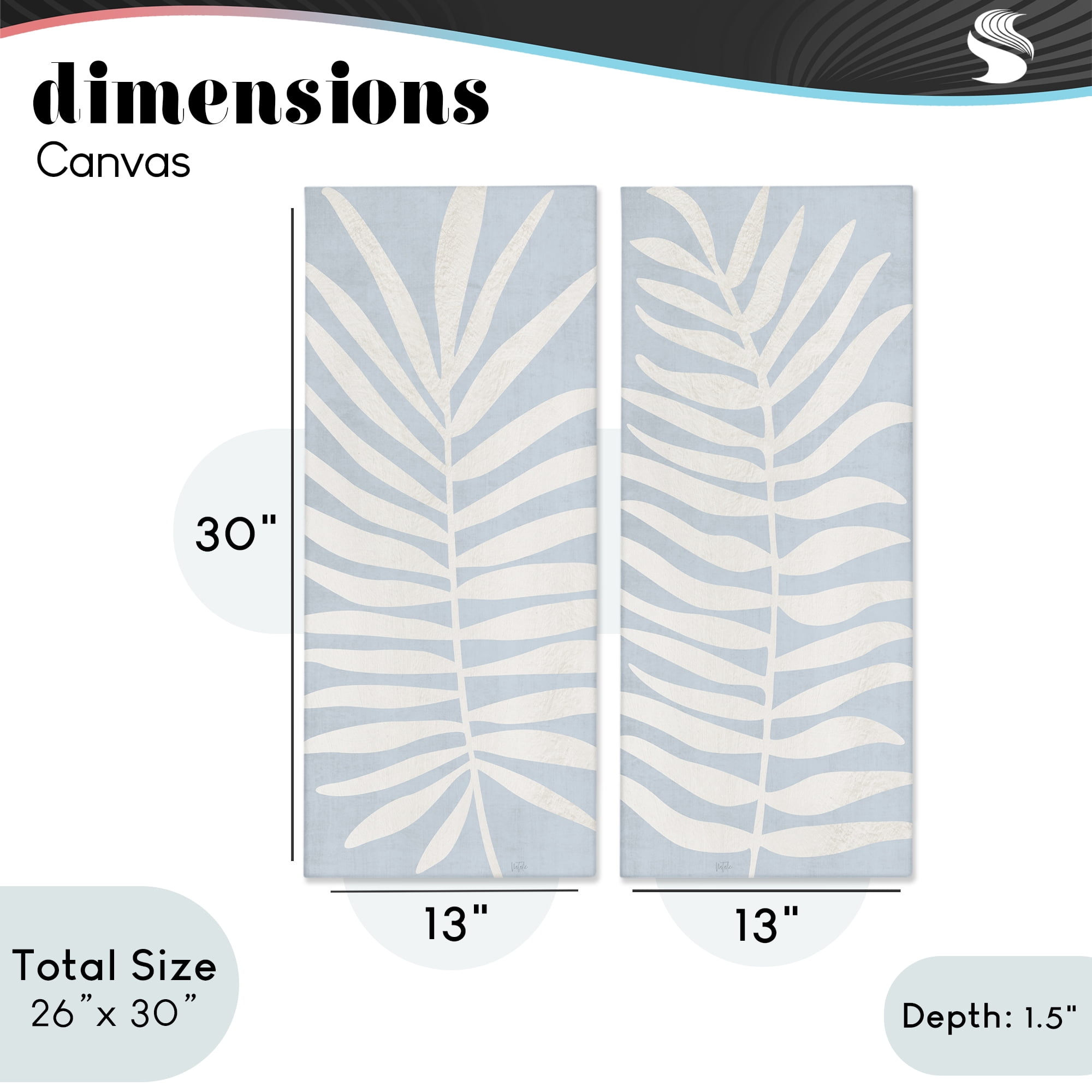 Stupell Industries Soft Palm Leaf Pair 2 Piece Canvas Wall Art Set, design by Natalie Carpentieri