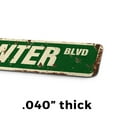 thumbnail image 4 of BOW HUNTER Vintage Style Rustic Street Sign – Arrow Hunt Hunting Animal Crossbow Retro Decorative Wall Sign for Home, Bar, Garage, or Outdoor Use | 4" X 18" Aluminum Metal Road Sign, 4 of 6