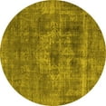thumbnail image 1 of Ahgly Company Indoor Round Oriental Yellow Industrial Area Rugs, 4' Round, 1 of 4