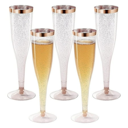 

Champagne Plastic Disposable Wine Glass Rim Disposable Champagne Flute Glasses Party Cups