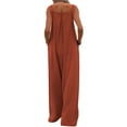 thumbnail image 4 of Pants for WomenJumpsuit Fashion Strap Loose Wide Leg Pants Commuter Home Ladies Mopping Pants Cotton Linen Pants, 4 of 6