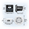 thumbnail image 3 of BOSS Audio Systems MCKGB450W.6 Marine Gauge Receiver & Speaker Package – IPX6 Rated Weatherproof Receiver, 6.5” Speakers, Bluetooth Audio, USB/MP3, AM/FM & NOAA Weather Band Tuner, No CD, 3 of 9