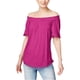 thumbnail image 1 of INC - Camiseta básica con pompones para mujer, rosa, mediana I-N-C Camiseta básica, 1 of 1