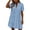 Light Blue, variant on Womens Summer Lace Dresses Eyelet Casual Flowy Babydoll Swing Short Sleeve V-Neck Tunic Dress Light Blue S