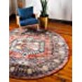 thumbnail image 3 of Unique Loom 3135382 8 x 8 ft. Larissa Utopia Round Rug, Peach, 3 of 10
