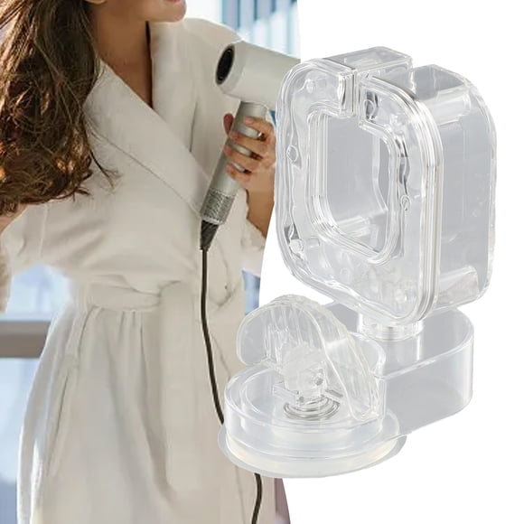 Wall Mounted Hair Dryer Holder Hands-Free Detachable Blow Dryer Suction Cup Stand Home Light Luxury Hair Dryer Storage Artifact