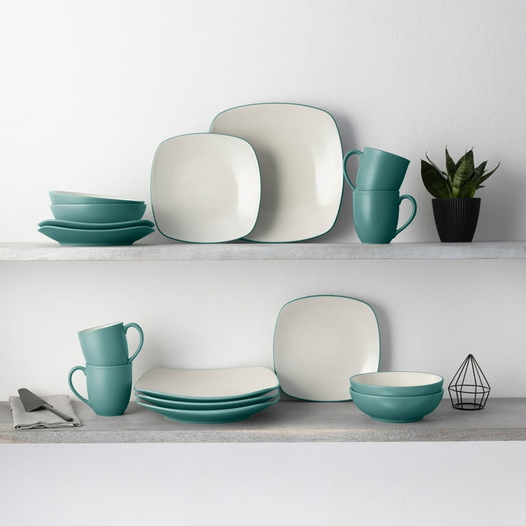 Noritake Colorwave Turquoise Square Dinnerware Set, 16-Piece