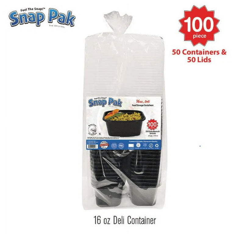 SNAP PAK 16 oz. Deli Style Plastic Food Storage / Meal Prep