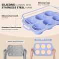 thumbnail image 3 of Jumbo Silicone Muffin Pan with Metal Frame, Non Stick Silicone Cupcake Pan with Handles 6 Cup, BPA Free Silicon Muffin Tin Tray Extra Large for baking, egg bites, Cupcake Mold Blue, 3 of 9