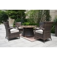 thumbnail image 4 of Round 42" Gas Fire Pit Table with Rattan Chairs, 5-Piece Outdoor Conversation Set, 4 of 8