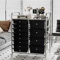thumbnail image 3 of Cajón móvil multicapa negro con ruedas, sala de estar, aperitivos de plástico, estante para decoración de uñas, carrito, muebles para el hogar, 3 of 4