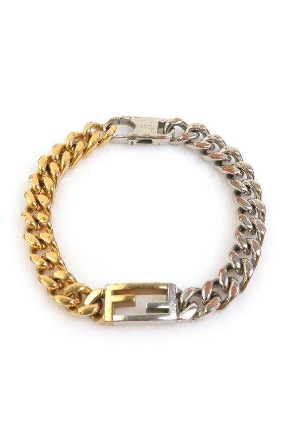 Pre-Owned Fendi FENDI Bracelet Metal Gold and Silver Unisex r10969a (Fair)