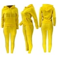 thumbnail image 4 of Oksale 2 PC Sweatsuit Set for Women Plus Size Athletic Hoodies with Pockets Fleece Sherpa Sweatpants Sets Warm Winter Lounge Outfits 2025 Yellow S, 4 of 4