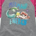 thumbnail image 3 of Disney Princess - Ariel Mermaid Energy - Toddler & Youth Girls Raglan Graphic T-Shirt, 3 of 4