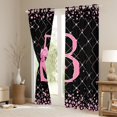 thumbnail image 3 of Manfei Initial B Letter Blackout Curtains Set of 2 (52x84 Each) for Girls, Cartoon Stripes Bow-tie Window Curtains, Princess Bow Curtains and Drapes, Curtains and Drapes Room Decor, 3 of 6