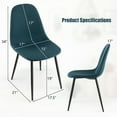 thumbnail image 2 of Gymax Dining Chairs Set of 4 Upholstered Fabric Chairs W/Metal Legs for Living Room Blue, 2 of 9