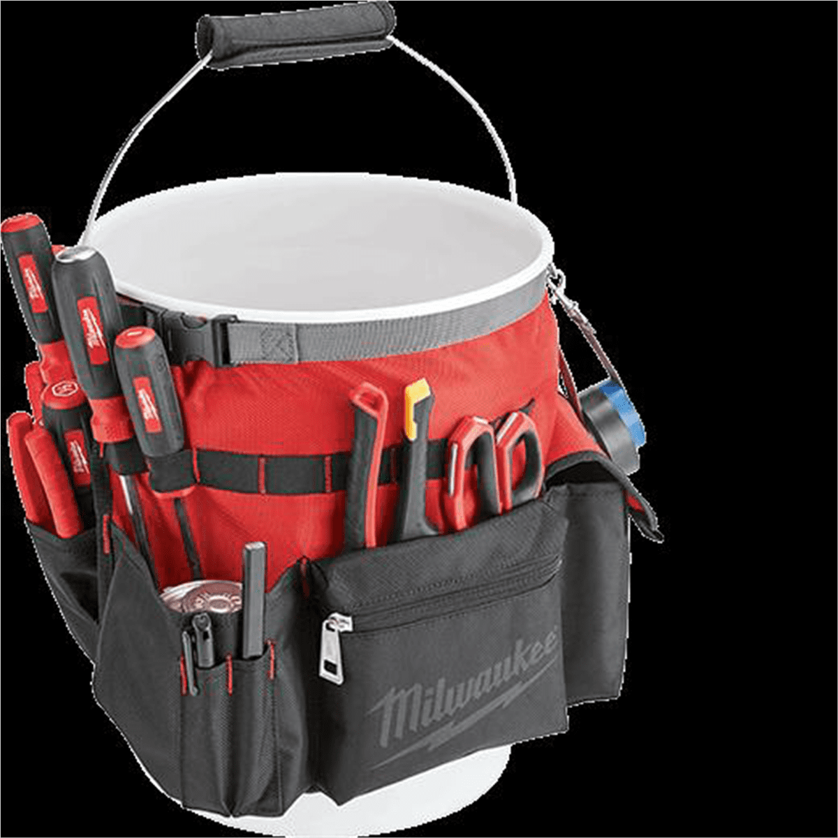 Milwaukee Red Bucket Organizer Wrap with 34 Pockets
