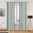 thumbnail image 2 of Light Blue Striped Kitchen Curtains Window Panels, Farmhouse Thin Line Modern Abstract Art Insulated Window Treatment Curtain, Grommet Curtains for Bedroom/Living Room/Bathroom, 2 Piece 42"Wx84"L, 2 of 8
