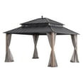 thumbnail image 3 of Sunjoy 14x12 ft . Outdoor Gazebo Steel Hardtop Gazebo with Curtain and Netting ,Kingston Series, 3 of 16