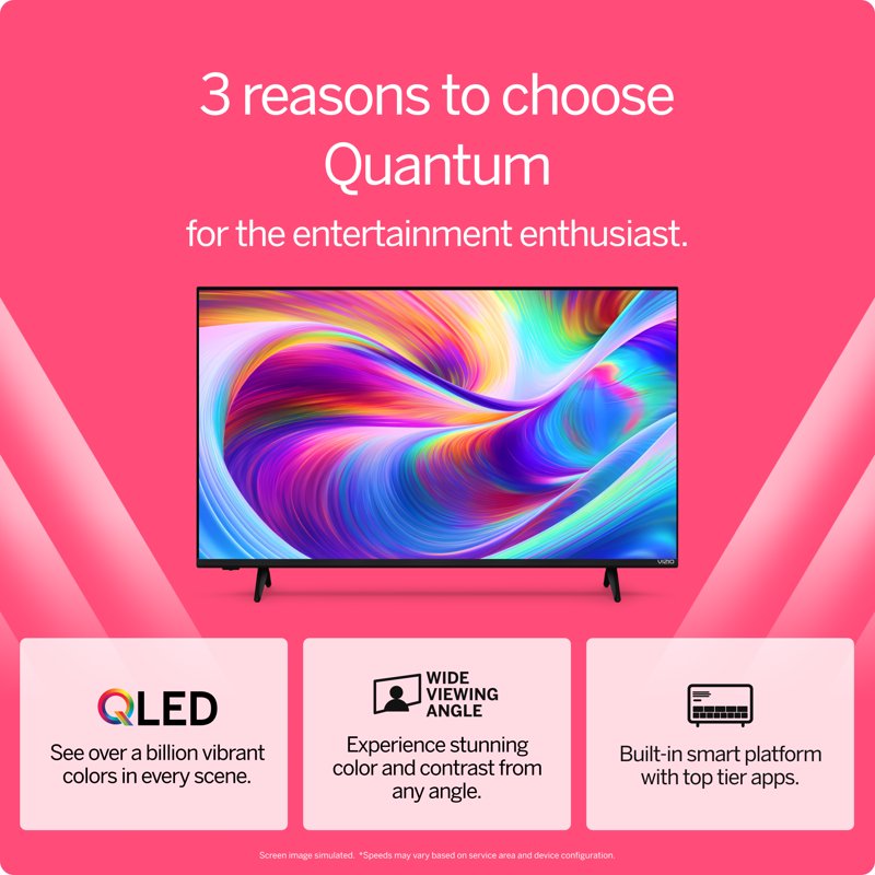 VIZIO 55" Class Quantum 4K QLED HDR Smart TV, VQD55M-08 color options