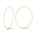thumbnail image 3 of 14k Yellow Gold Women's Endless Tube Hoop Earrings 1.5mm Thick x 60mm Diameter, 3 of 7