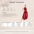 thumbnail image 7 of Alvivi Womens Lyrical Dance Rhinestones Side Split Tulle Maxi Dress Modern Dance Costume Green L, 7 of 7