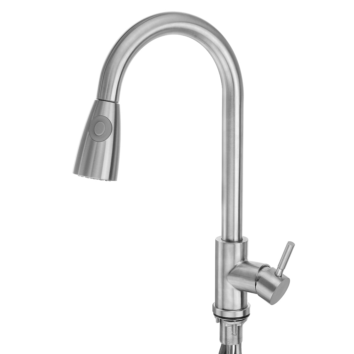 Kitchen Faucet with Pull Down Sprayer Silver, High Arc Single Handle