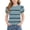 A143 Light Blue, variant on Tween Girls Tee Puff Short Sleeve Abstract Striped Casual Tops Crewneck Breathable Graphic Blouse Daily Preschool Wear Active Summer Vacation Classic Clothes