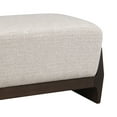 thumbnail image 4 of Christopher Knight Home 55" Solid Wood Bench with Thick Soft Cushion, 3-Person Upholstered Seat, Brown+White, 4 of 10