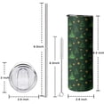 thumbnail image 5 of 20oz Dark Green Christmas Tree and Star Pattern Skinny Tumblers Stainless Steel Tumbler with Lid and Straw,Vacuum Insulated Double Wall Travel Tumbler Cups with Cleaning Brush for Coffee,Tea, 5 of 6