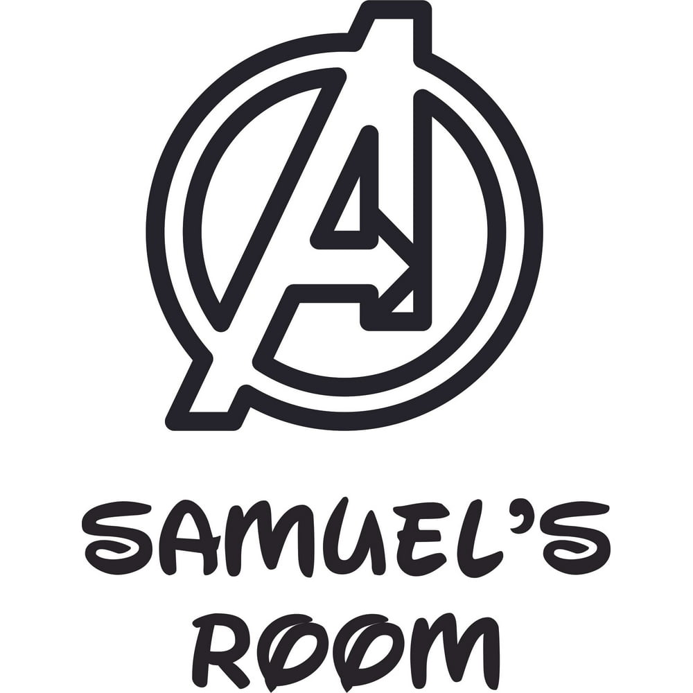 The Avengers Logo  Vinyl Mural Customized Name Wall Decal 