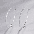thumbnail image 4 of Amy and Annette 14K White Gold Large Hoop Earrings with crystals from Swarovski in 14K White Gold Plated, 4 of 5