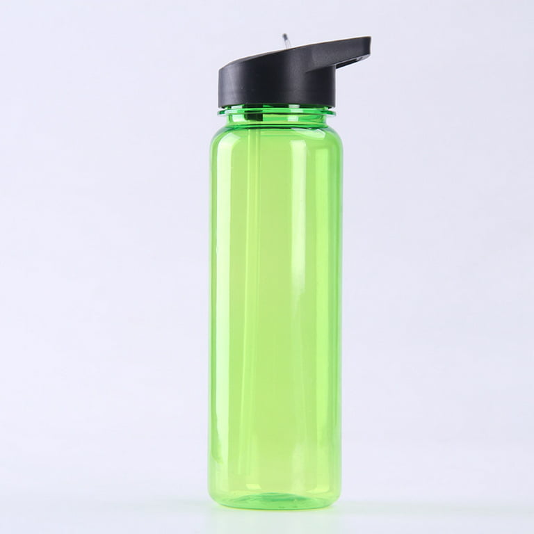 1pc Plastic Water Bottle, Daily Clear Letter Graphic Sport Water Bottle  With Straw Lid For Outdoor