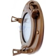 thumbnail image 2 of Nagina International Powder Coated Antique Brass Finished Nautical Ship's Porthole Mirror and Windows | Wall Decor Mirror Gifts & Collectibles 20 Inches, Transparent Glass (Window), 2 of 6