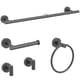 thumbnail image 1 of Juego de Accesorios de Baño,5 Piezas de Toallero, Toallero en Barra de 60CM, Toallero de Anillo, Albornoz Gancho de Toalla, Portarrollos de Papel Higiénico, 304 Acero Inoxidable, Black, 1 of 7
