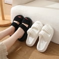 thumbnail image 4 of Guardurnaity Pantuflas de pana con memoria, de algodón, con suela gruesa, para interiores, cálidas, a la moda, de EVA, para fascitis plantar, Calzado 40-41 (en realidad 39-40), 4 of 6