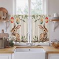 thumbnail image 2 of Easter Tier Curtains, Retro Rabbit Egg Tree Leaves Painting Spring Light Filtering Kitchen Curtains, 2Pcs Rod Pocket Half Window Treatments Panels for Sink Cafe Cabinet Basement 27.5x45 Inches, 2 of 9