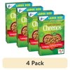 (4 pack) Cheerios Apple Cinnamon Cheerios Breakfast Cereal, 14.2 oz, Shelf Stable, Cardboard Box