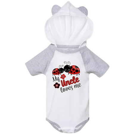 

Inktastic My Uncle Loves Me with Cute Ladybugs Gift Baby Boy or Baby Girl Bodysuit