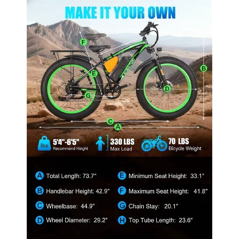 EOEOTWO 26" Fat Tire Electric Bike for Adults, 1500W Peak Motor, 48V 20Ah Battery Mountain Bike, 30 MPH Top Speed, Front Suspension & Dual Disc Brakes, 330 lbs Max Load All-Terrain E-Bike EOEOTWO 26" Fat Tire Electric Bike for Adults, 1500W Peak Motor, 48V 20Ah Battery Mountain Bike, 30 MPH Top Speed, Front Suspension & Dual Disc Brakes, 330 lbs Max Load All-Terrain E-Bike