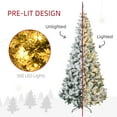 thumbnail image 5 of Christmas Trees HOMCOM 7.5ft Tall Prelit Artificial Christmas Tree Holiday Décor with 1188 Snow Flocked Branches, 500 Warm White LED Lights, Auto Open, Green,Artificial Christmas Trees, 5 of 10